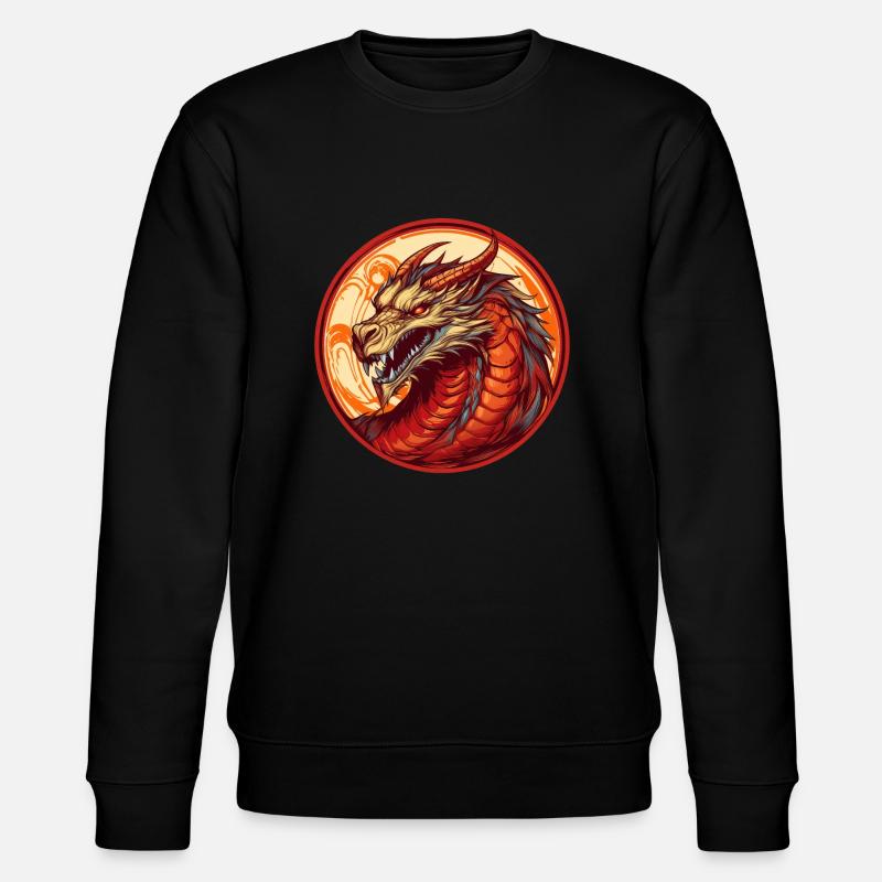 Drache - Stanley/Stella Unisex Bio-Sweatshirt CHANGER  - Schwarz
