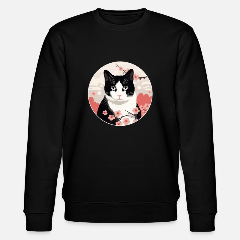 Japanese Bobtail Katze - Stanley/Stella Unisex Bio-Sweatshirt CHANGER - Schwarz
