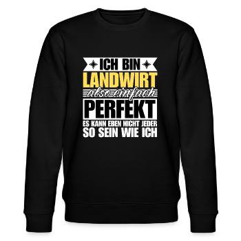 Perfekter Landwirt - Stanley/Stella Unisex Bio-Sweatshirt CHANGER  - Schwarz - Vorne - Nik (191cm) & Marisol (170cm)