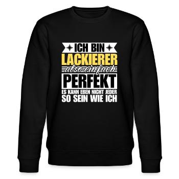 Perfekter Lackierer - Stanley/Stella Unisex Bio-Sweatshirt CHANGER  - Schwarz - Vorne - Nik (191cm) & Marisol (170cm)