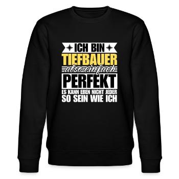 Perfekter Tiefbauer - Stanley/Stella Unisex Bio-Sweatshirt CHANGER  - Schwarz - Vorne - Nik (191cm) & Marisol (170cm)