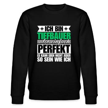 Perfekter Tiefbauer - Stanley/Stella Unisex Bio-Sweatshirt CHANGER  - Schwarz - Vorne - Nik (191cm) & Marisol (170cm)
