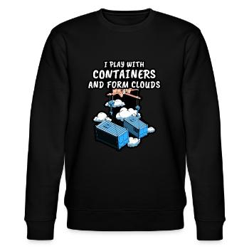 Devops Gag Gifts - Stanley/Stella CHANGER Unisex Organic Sweatshirt - black - Front - Nik (191cm) & Marisol (170cm)