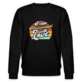 Liebe Mississippi Geschenkideen - Stanley/Stella Unisex Bio-Sweatshirt CHANGER  - Schwarz - Vorne - Nik (191cm) & Marisol (170cm)