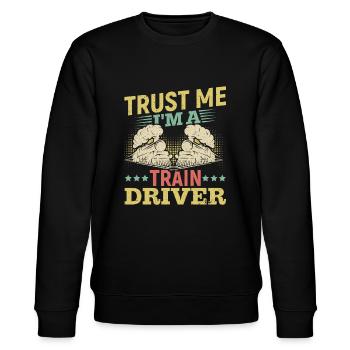 Ich Bin Ein Zugfahrer Geschenk Design - Stanley/Stella Unisex Bio-Sweatshirt CHANGER  - Schwarz - Vorne - Nik (191cm) & Marisol (170cm)
