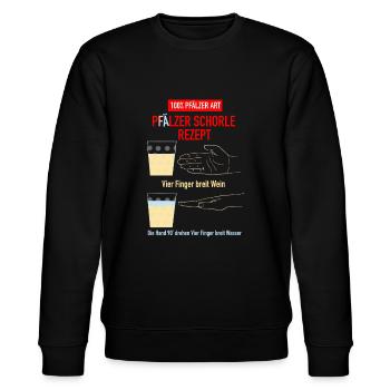 Pfälzer Schorle Rezept - Stanley/Stella Unisex Bio-Sweatshirt CHANGER  - Schwarz - Vorne - Nik (191cm) & Marisol (170cm)