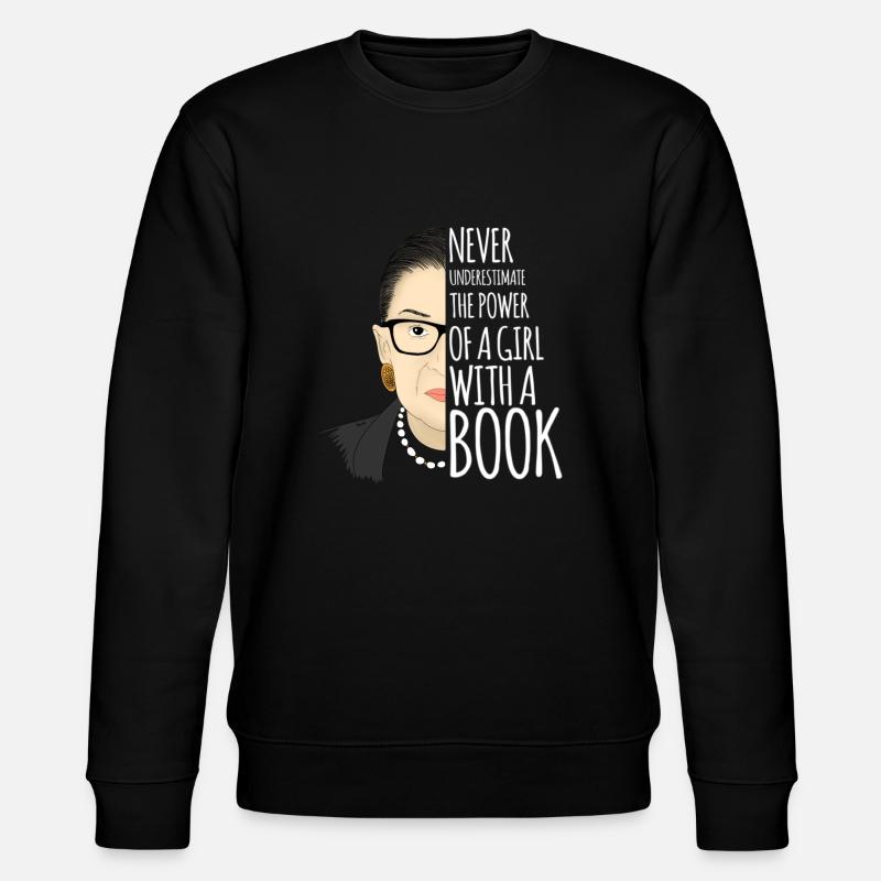 Ruth Bader Ginsburg Never Underestimate - Stanley/Stella CHANGER Unisex Organic Sweatshirt - black