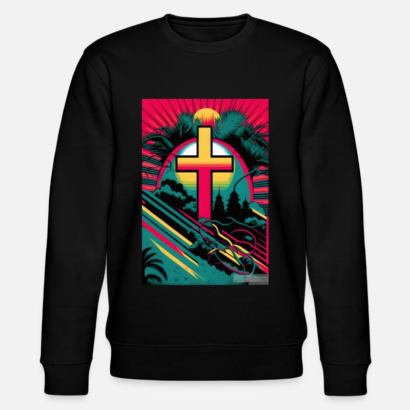 Easter Christianity Gift - Stanley/Stella CHANGER Unisex Organic Sweatshirt - black