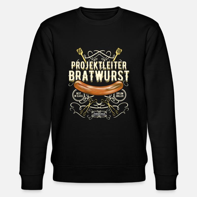 Grillen Design Projektleiter Bratwurst - Stanley/Stella Unisex Bio-Sweatshirt CHANGER  - Schwarz
