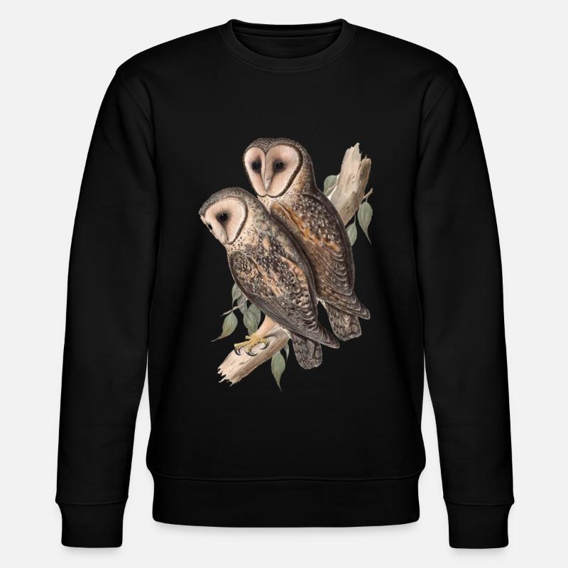 Eule Eulenpärchen Schleiereule - Stanley/Stella Unisex Bio-Sweatshirt CHANGER  - Schwarz