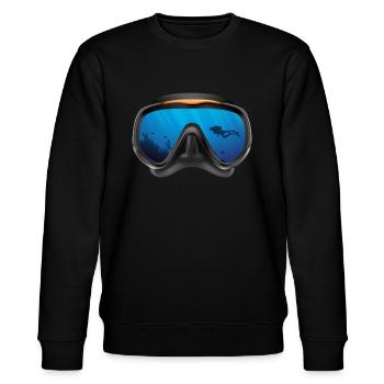 Tauchen, Taucher, Taucherbrille - Stanley/Stella Unisex Bio-Sweatshirt CHANGER  - Schwarz - Vorne - Nik (191cm) & Marisol (170cm)