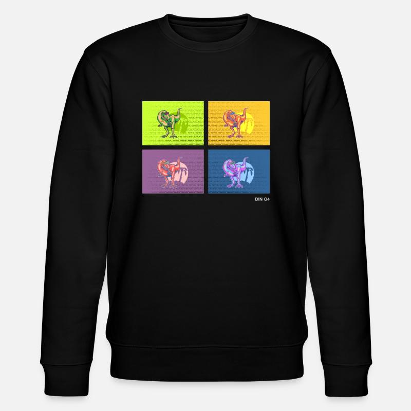 DIN O4 (Saurier-Pop-Art-Edition) - Stanley/Stella Unisex Bio-Sweatshirt CHANGER  - Schwarz
