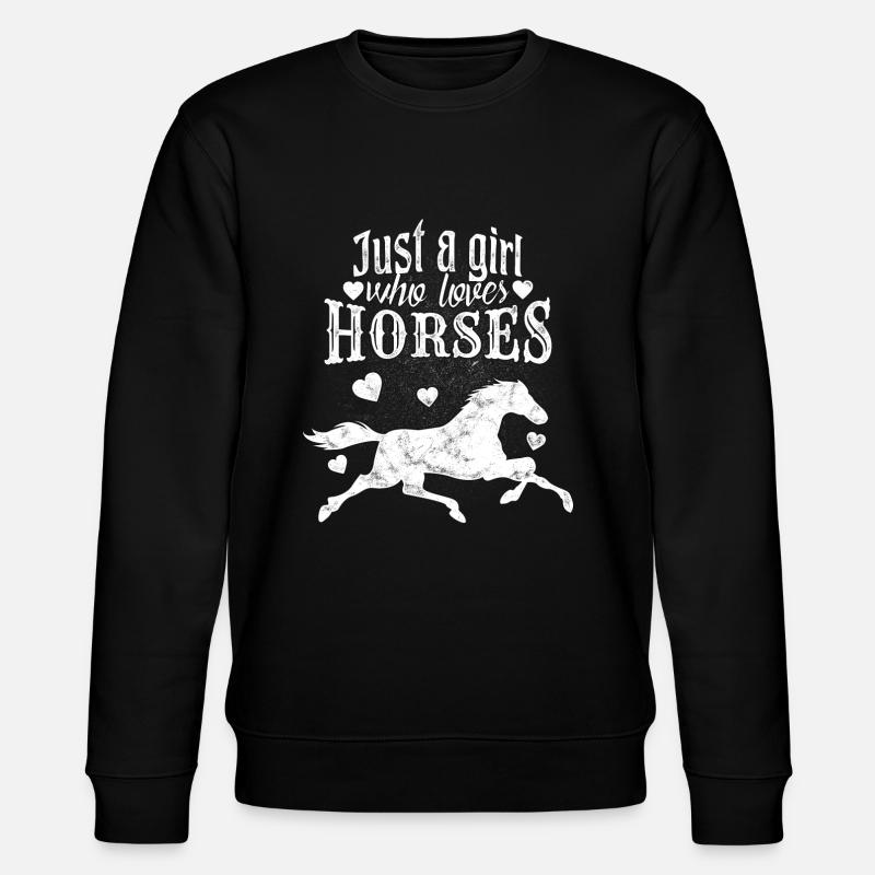 Mädchen Spruch Pferde - Stanley/Stella Unisex Bio-Sweatshirt CHANGER - Schwarz