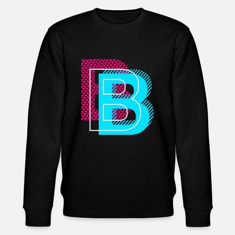 Initial letter B - Stanley/Stella CHANGER Unisex Organic Sweatshirt - black
