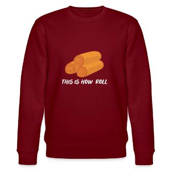 Filipino Pride Pinoy Spring Roll Lumpia Thats How - Stanley/Stella CHANGER Unisex Organic Sweatshirt - burgundy - Front - Nik (191cm) & Marisol (170cm)