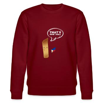 Filipino Pride Pinoy Spring Roll Lumpia Thats How - Stanley/Stella CHANGER Unisex Organic Sweatshirt - burgundy - Front - Nik (191cm) & Marisol (170cm)