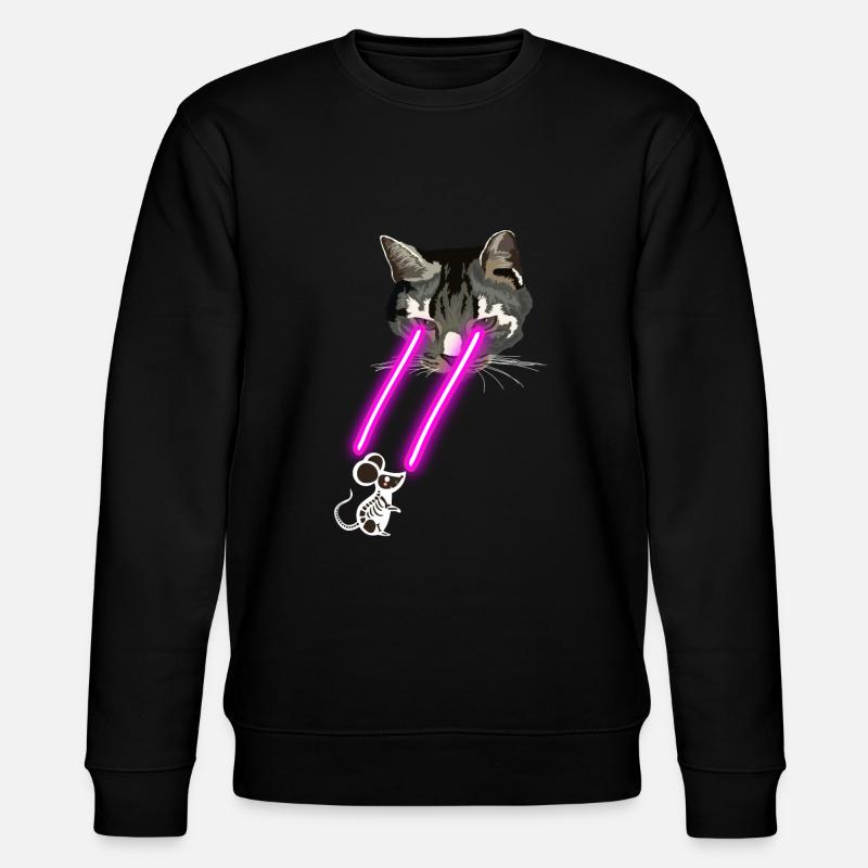 Chat avec des yeux laser - Sweat bio CHANGER Stanley/Stella Unisexe - noir