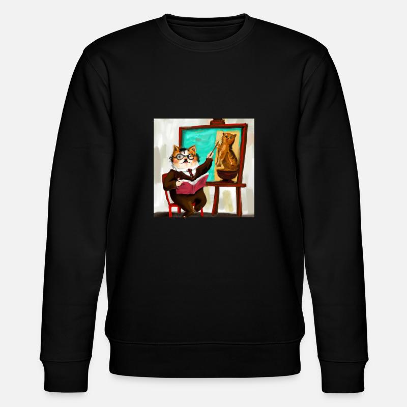 Cat Art History - Stanley/Stella CHANGER Unisex Organic Sweatshirt - black