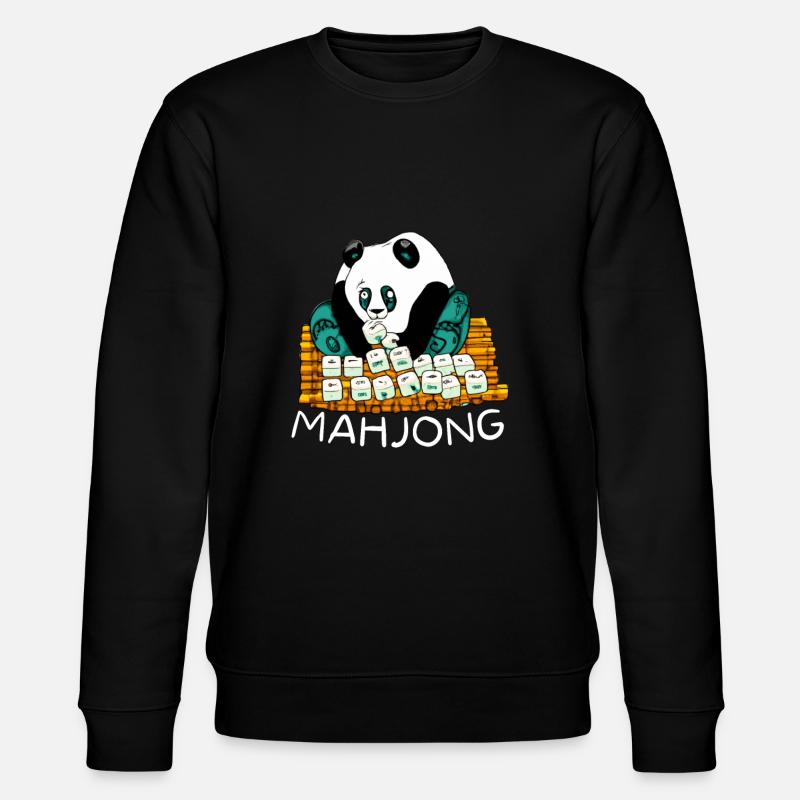 Cats Playing Mahjong - Stanley/Stella CHANGER Unisex Organic Sweatshirt - black