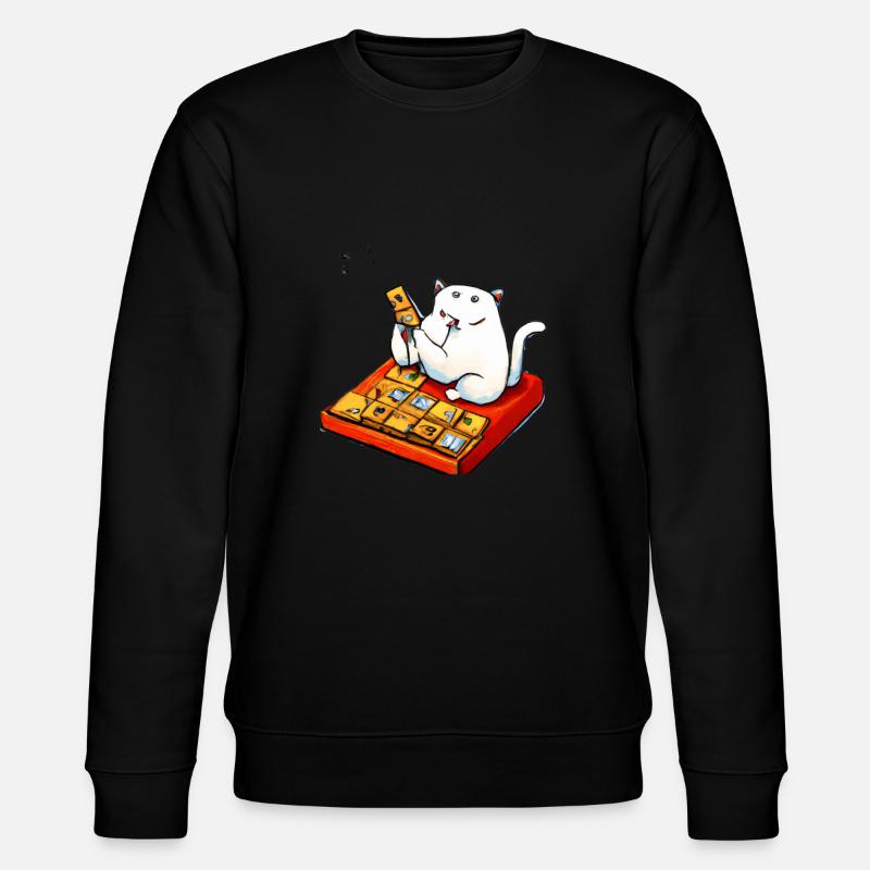 Chats jouant au Mahjong - Sweat bio CHANGER Stanley/Stella Unisexe - noir