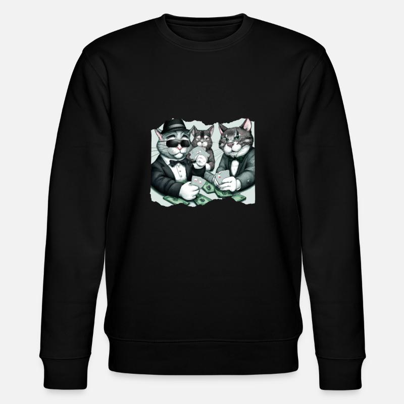 Cats Playing Cards - Stanley/Stella Unisex Bio-Sweatshirt CHANGER - Schwarz