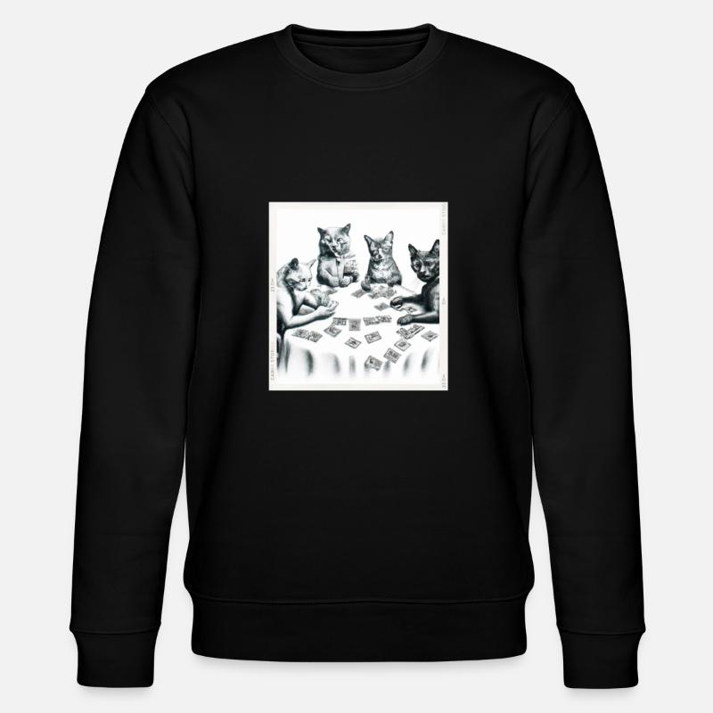 Cats Playing Cards - Stanley/Stella Unisex Bio-Sweatshirt CHANGER  - Schwarz