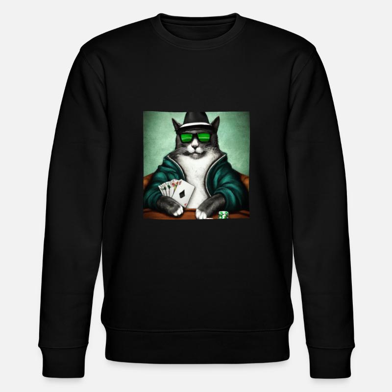 Cats Playing Cards - Stanley/Stella Unisex Bio-Sweatshirt CHANGER  - Schwarz