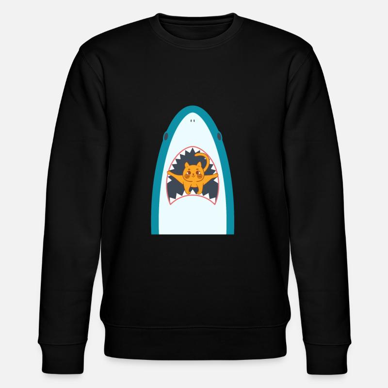 Chat mangeur de requins - Sweat bio CHANGER Stanley/Stella Unisexe - noir