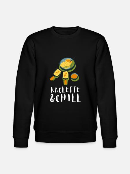 Swiss Cheese Fondue Raclette - Stanley/Stella CHANGER Unisex Organic Sweatshirt - black