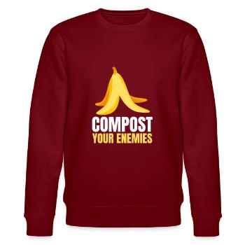 Compost Your Enemies - Stanley/Stella CHANGER Unisex Organic Sweatshirt - burgundy - Front - Nik (191cm) & Marisol (170cm)