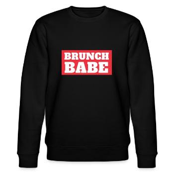 Babes Who Brunch Squat - Stanley/Stella Unisex Bio-Sweatshirt CHANGER  - Schwarz - Vorne - Nik (191cm) & Marisol (170cm)