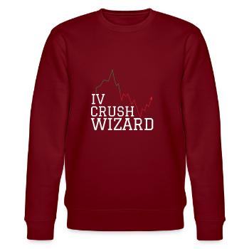 Volatility Options Trading Trader - Stanley/Stella CHANGER Unisex Organic Sweatshirt - burgundy - Front - Nik (191cm) & Marisol (170cm)