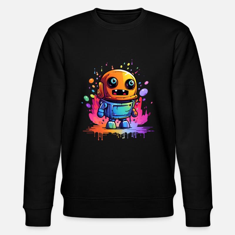 funny robot - Stanley/Stella CHANGER Unisex Organic Sweatshirt - black