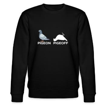 Cadeau colombe Pigeon Pigeoff - Sweat bio CHANGER Stanley/Stella Unisexe - noir - Devant - Nik (191cm) & Marisol (170cm)