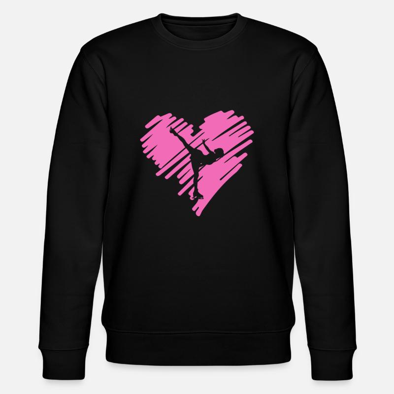 Herz Eiskunstlauf Geschenk - Stanley/Stella Unisex Bio-Sweatshirt CHANGER  - Schwarz