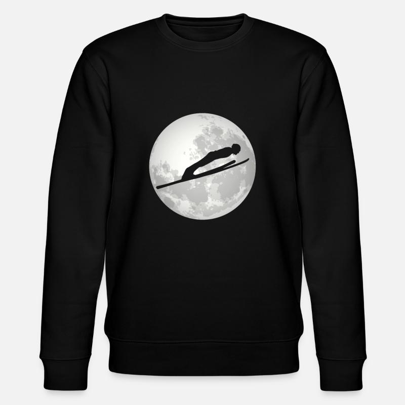 Skispringer Mond Geschenk - Stanley/Stella Unisex Bio-Sweatshirt CHANGER  - Schwarz