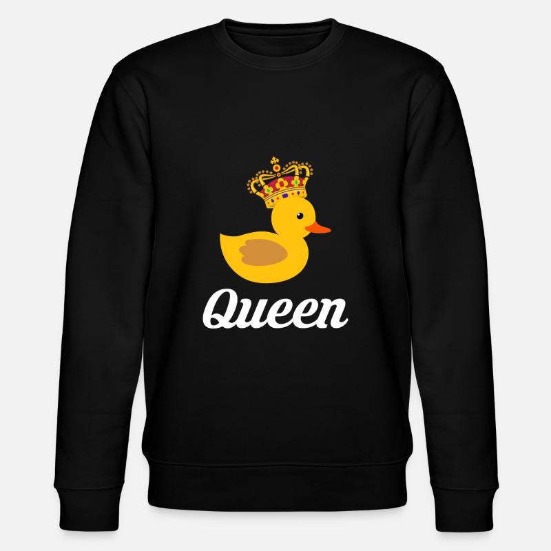 Rubber Duck Gift Queen - Stanley/Stella CHANGER Unisex Organic Sweatshirt - black