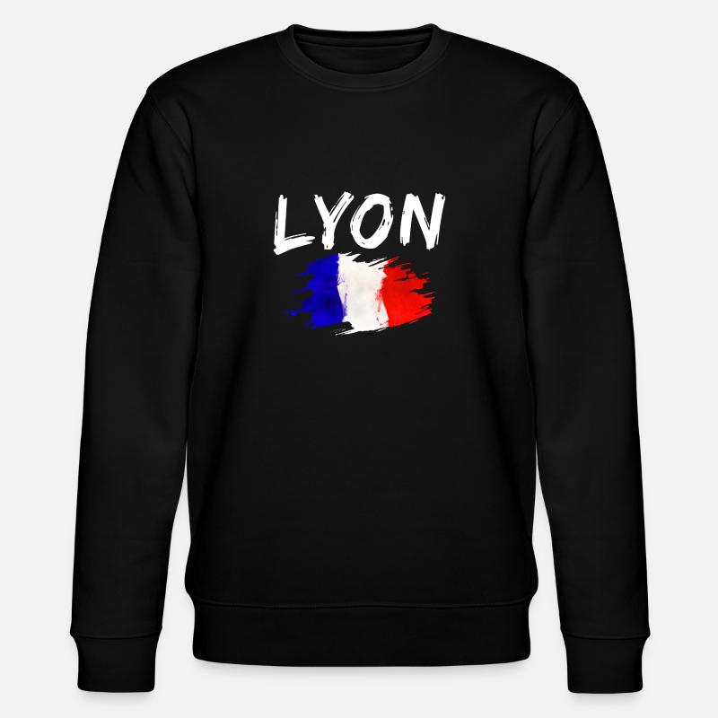 Lyon Frankreich Flagge Stadt Lyon - Stanley/Stella Unisex Bio-Sweatshirt CHANGER  - Schwarz