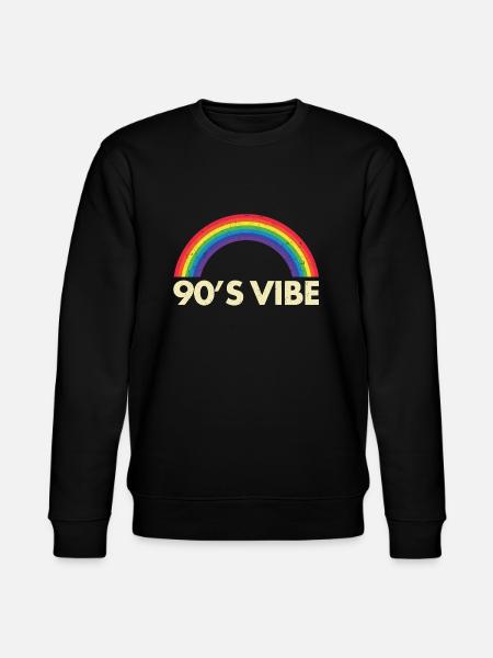 90s years of rainbow - Stanley/Stella CHANGER Unisex Organic Sweatshirt - black