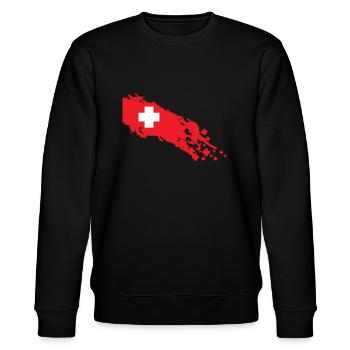 Schweiz - Stanley/Stella Unisex Bio-Sweatshirt CHANGER  - Schwarz - Vorne - Nik (191cm) & Marisol (170cm)