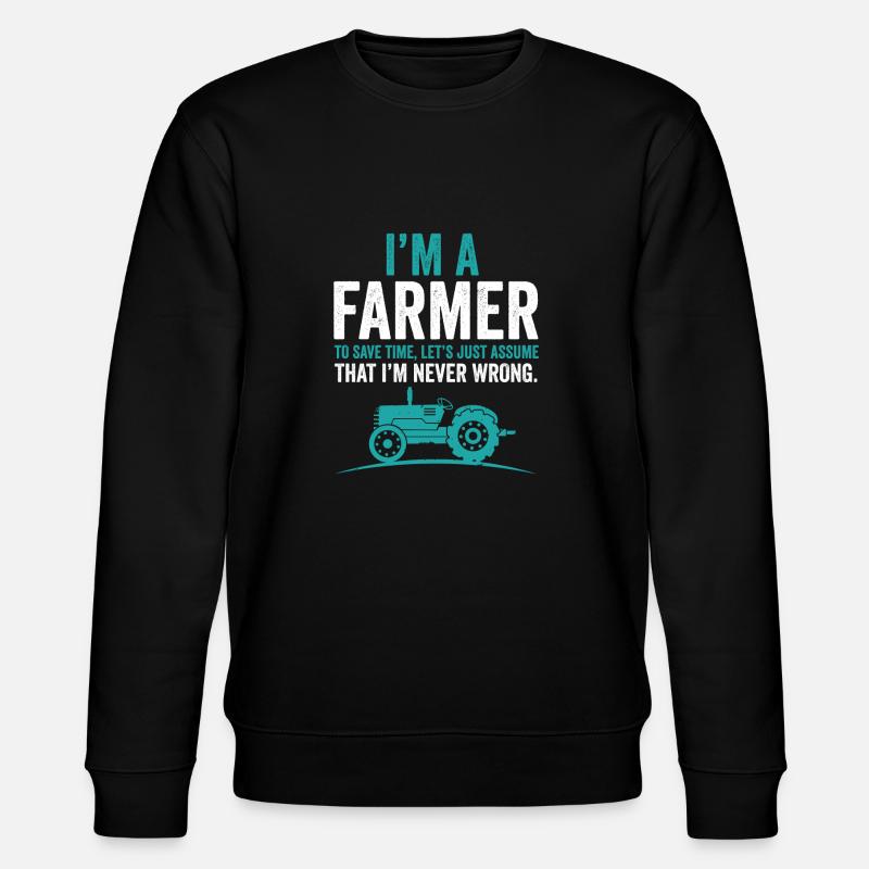 Bauer Shirt mit Traktor - Stanley/Stella Unisex Bio-Sweatshirt CHANGER  - Schwarz