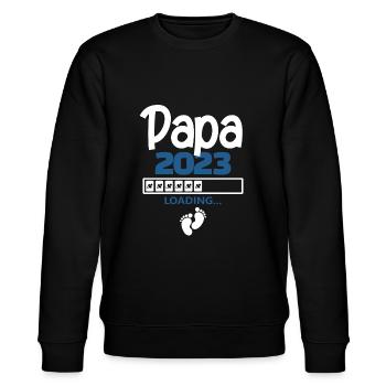 Papa 2023 loading - Stanley/Stella Unisex Bio-Sweatshirt CHANGER  - Schwarz - Vorne - Nik (191cm) & Marisol (170cm)