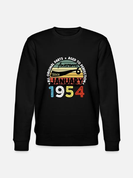 Awesome Since January 1954 Vintage 70 Years Birthday - Stanley/Stella CHANGER Unisex Organic Sweatshirt - black