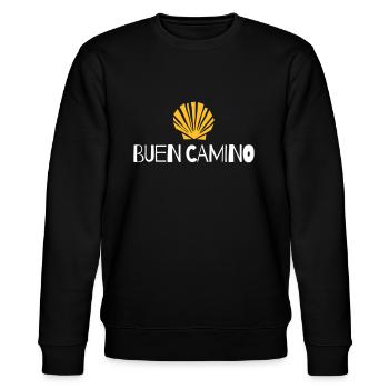 Buen Camino | Camino de Santiago | Jakobsweg - Stanley/Stella Unisex Bio-Sweatshirt CHANGER  - Schwarz - Vorne - Nik (191cm) & Marisol (170cm)