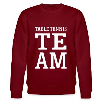 Tisch Tennis Team - Stanley/Stella Unisex Bio-Sweatshirt CHANGER  - Burgunderrot - Vorne - Nik (191cm) & Marisol (170cm)
