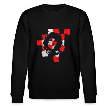 morrison jim 70 Musiklegende Doors - Stanley/Stella Unisex Bio-Sweatshirt CHANGER  - Schwarz - Vorne - Nik (191cm) & Marisol (170cm)
