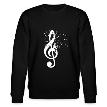 Klarinette Klarinetten Spieler T-Shirt Geschenk - Stanley/Stella Unisex Bio-Sweatshirt CHANGER  - Schwarz - Vorne - Nik (191cm) & Marisol (170cm)