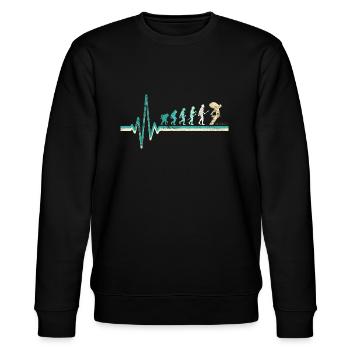 Swimming instructor Swimmer Evolution - Stanley/Stella CHANGER Unisex Organic Sweatshirt - black - Front - Nik (191cm) & Marisol (170cm)