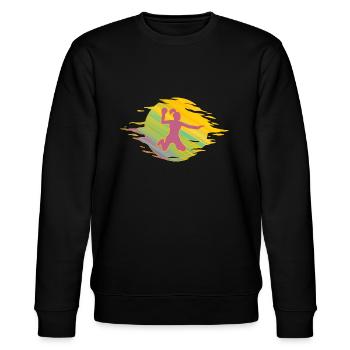 Handball Handballspielerin Sprungwurf handballgirl - Stanley/Stella Unisex Bio-Sweatshirt CHANGER  - Schwarz - Vorne - Nik (191cm) & Marisol (170cm)