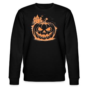 Citrouille d’Halloween - Sweat bio CHANGER Stanley/Stella Unisexe - noir - Devant - Nik (191cm) & Marisol (170cm)